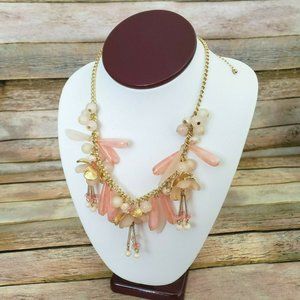 Bijoux Bar Gold Tone Chain Floral Necklace
